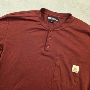 Bocomal FR Flame Resistant Long Sleeve Henley Shirt Burgundy Mens XL CAT2 Safety